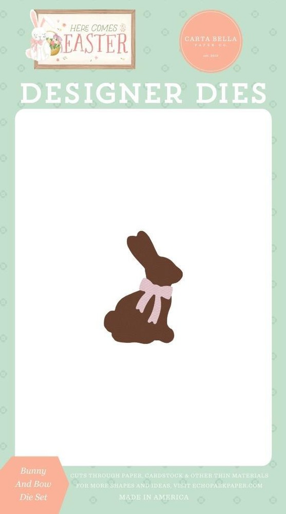 NEW Carta Bella DIES HERE COMES EASTER BUNNY & BOW DIE SET free USA ship