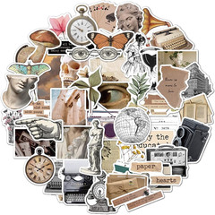 Old Times Vintage Stickers Scrapbook Supplies, Maxeaf 50PCS Nostalgia Retro Stic