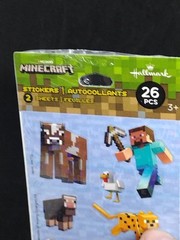 MINECRAFT Stickers 2 Sheets 26 Pieces Hallmark/Mojang Steve New