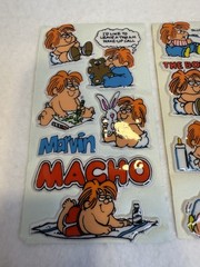 (2) Sheets 80s Cartoons Marvin Puffy Sticker Born To Be Wild Fat Comedy Red Hair