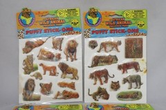 (4) Imperial 1993 – African Wild Animal Preserve Park Puffy Stick-Ons Sets (NEW)