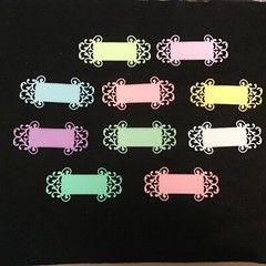 Book Plates / Labels die cut embellishments 8 pcs 1-1/2” x 3-1/4” choose color