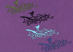 BIRD ON SWIRLS die cuts scrapbook cards