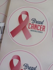 Breast Cancer Awareness Month Stickers (300) Pink Ribbon 2″ Round