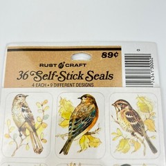 NOS 1978 Vintage Rust Craft Sticker Pack Brandywine Art Birds Sealed 4 Sheets
