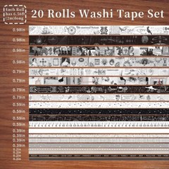 «732PCS Scrapbook Paper and 20 Rolls Washi Tape Set, Scrapbooking Supplies, Vint