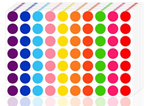 Dot Stickers, 3/4 inch Coding Labels, 10 Circle Price 3500 Pieces Color