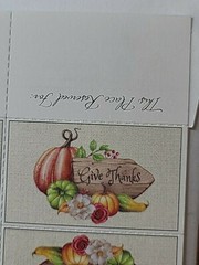 Thanksgiving Autumn Pumpkin Apple Stickers Table Cards and Greeting Card Set