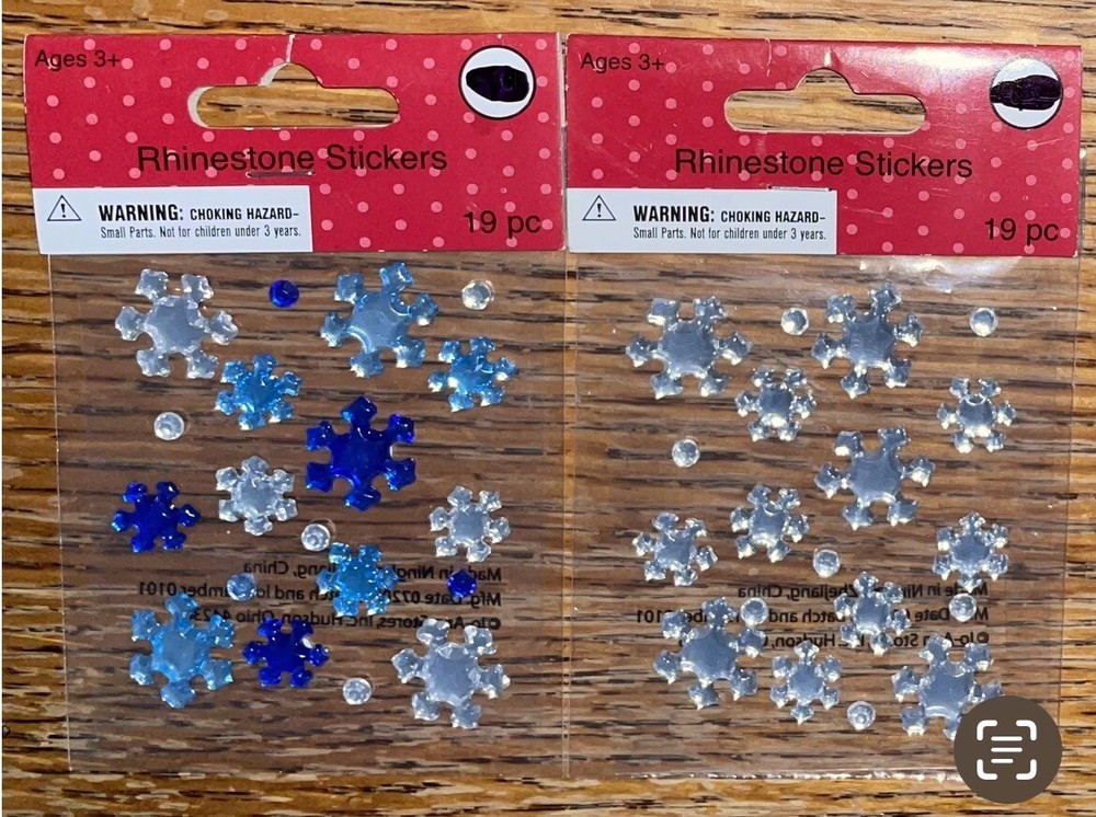 Lot Of 2 Hobby & Crafts Rhinestones Snowflakes Snow Flakes Winter Gems Stickers