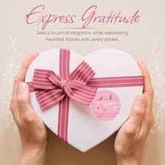 500 Pcs 1.5 Inch Thank You Stickers for Small Business, Pink and Rose Gold