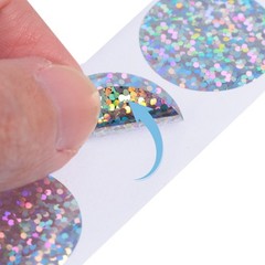 5 Rolls Office Student Classroom Supplies Holographic Sealing Labels