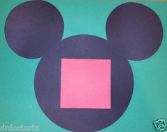 MICKEY MOUSE PHOTO FRAME FITS 8-1/2 X 11 FRAME! INCLUDES BLACK & RED MAT SQUARES