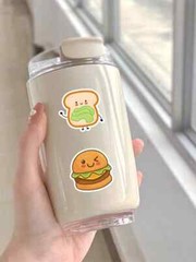 60 PCS Cute Food Stickers Snack Hamburger Pizza Cake Donuts Vinyl Waterproof