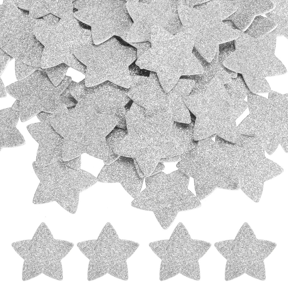1.4″x1.4″ Star Foam Stickers, 240Pcs EVA Glitters Foam Shape Sticker, Silver