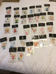 Lot of 28 The Paper Studio La Petites Wooden Sticker Embellishments new