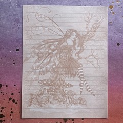 Vintage 90s Amy Brown Autumn Day dream 1999 Fairy Stationery Paper Sheets