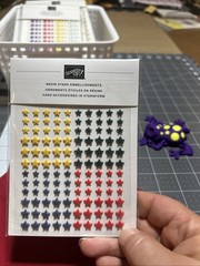 Stampin Up Resin Star EMBELLISHMENTS Rare Red, Yellow, Green, Blue Stars