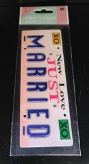 Jolee’s Boutique JUST MARRIED Scrapbooking Stickers Title – License Plate – XOXO
