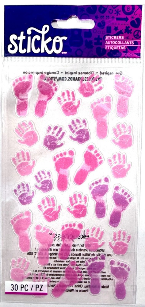 Pastel Baby Girl Prints Stickers Scrapbooking Gems Card Journal Sticko