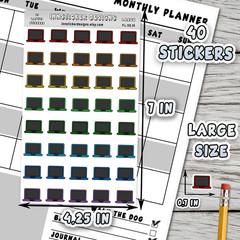 Laptop Stickers, Mini Icon Reminder Planner stickers, Journals, Scrapbooks