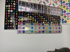 vintage stickers 90s lot Rose Art Metallic Animals Food Rainbows Smiley Faces #s