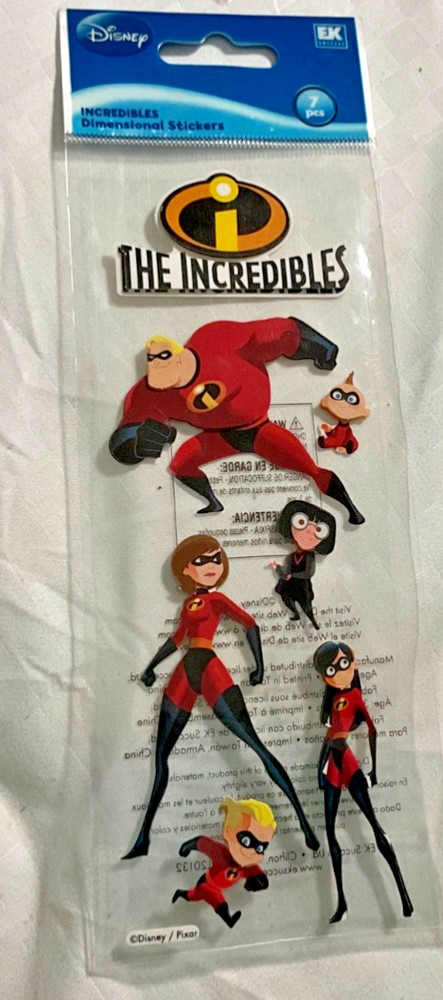 Disney The Incredibles 3D Dimensional Stickers Jolee’s EK Success