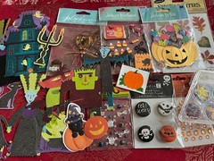 #648 – HALLOWEEN 3D FLAT EMBELLISHMENT & STICKER LOT BRADS – SOOO CUTE