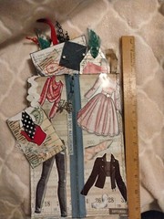 Handmade Zippered Pouch Full Of Vintage Sewing Tags, Charms, Vintage And Modern.