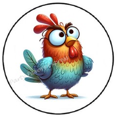 FUNNY ROOSTER CHICKEN ENVELOPE SEALS LABELS STICKERS PARTY FAVORS
