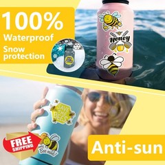 DETICKERS Cute Bee Party Favor Stickers for Kids 50 PCS Honey Bee Water Bottl…