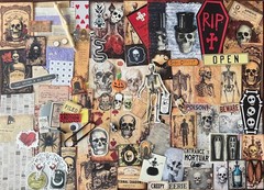 #777 SKELETON 100+PCS 3D JUNK JOURNAL SCRAPBOOKING w/ Real Ephemera & Bone Pen