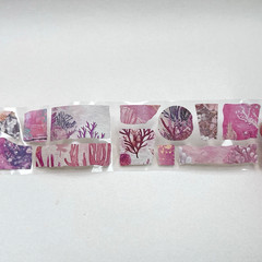 Vintage Style Pink Ocean Coral Collage Sticker Roll Junk Journal Scrapbooking
