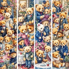 Teddy Bear Decoupage Rice Paper For Ornament-Wood Art A4 1 Sheet