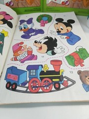 Vintage Lot of 3 Disney Babies Minnie Mickey Christmas Stickers Golden Books
