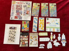 «Baby Boy» Theme Scrapbooking 12×12 Paper & Embellishments; New