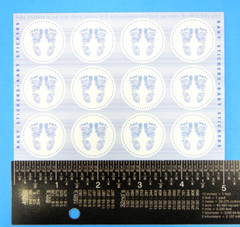 Baby Boy Footprints Blue Sticker Seals Sheets Set Of 3