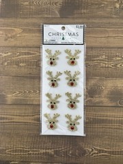 Christmas Paper Crafts Glitter Stickers String Lights & Reindeer Multicolor 2pk
