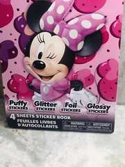 DisneyJunior Minnie Puffy/Glitter/Foil/Glossy Over 150 Stickers.ShipN24Hours.
