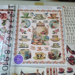 VICTORIAN floral Romance vintage sticker sheet lot 1990s (L) CREATIVE GIFTED