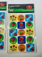 School Tools Scented Stickers 45 Count Lot of 2 Nice Great Wow