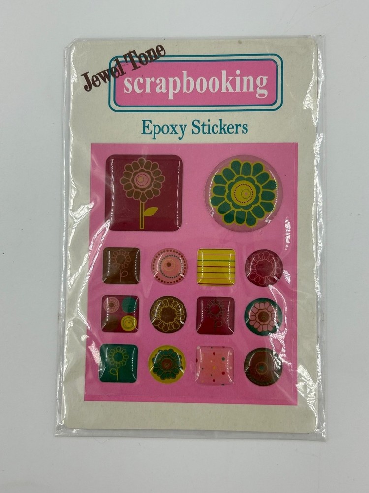 Jewel Tone Epoxy Stickers Florals Geometric Scrapbooking Assorted