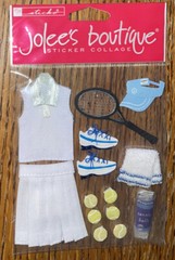 JOLEES TENNIS RACQUET BALL Women Uniform SHOES Visor Hat Sport Scrapbook STICKER