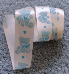 Lot of Baby Paper, Stickers, Ribbon for Card Making Scrapbooking Journaling