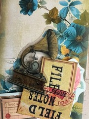 #799 – 20 small pcs – VINTAGE BUTTERFLY FLORAL SCRAPBOOK JUNK JOURNAL KIT / LOT