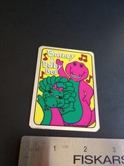 Vintage Stickers Barney Dinosaur Foil Mylar Vending Machine Sticker Bebop 1992