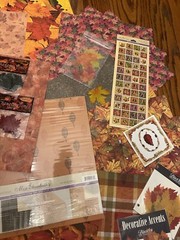 Mixed Lot of AUTUMN FALL Scrapbook Paper, Stickers And Ephemera