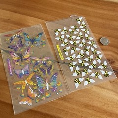 Vintage 90s Stickopotamus Sticker Sheets Butterfly’s Bees Prism Holo Foil