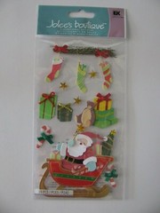 Jolee’s Boutique Dimensional Stickers SANTA SLEIGH 10 Pieces NIP