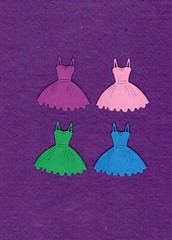 DRESS # 5 formal wedding prom die cuts scrapbook cards