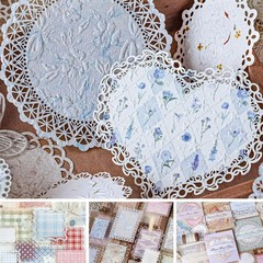 84Pcs Vintage Textured Scrapbook Paper Kit, Embossed Decorative Ephemera for Jun